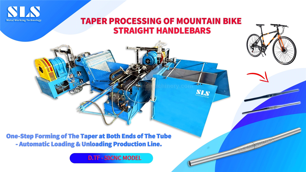 Forma conica su entrambe le estremità del tubo per manubrio dritto per mountain bike | Linea di produzione CNC 