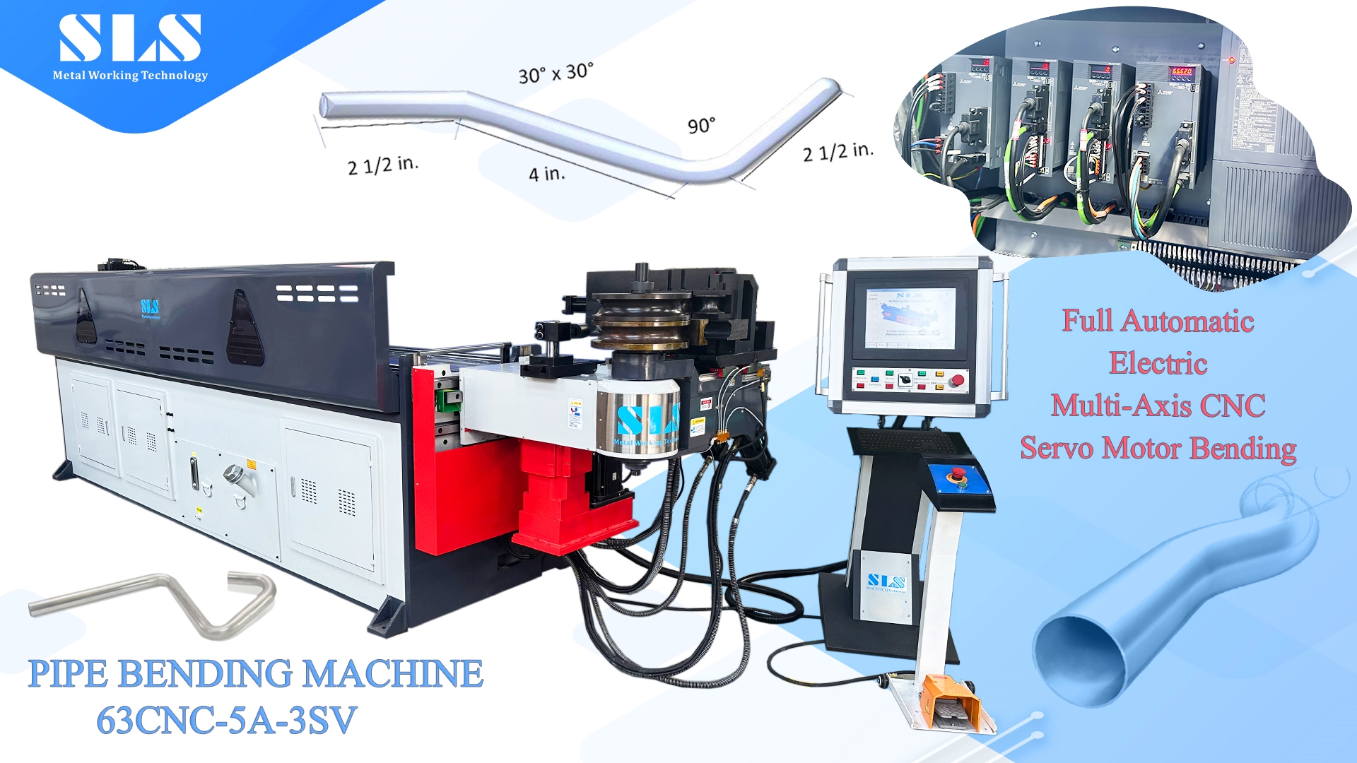 Multi-stacks All Electric Tube Bender 5 Asse Multi-Layer Pipe Melding Machine per la modellatura delle curve di spinta